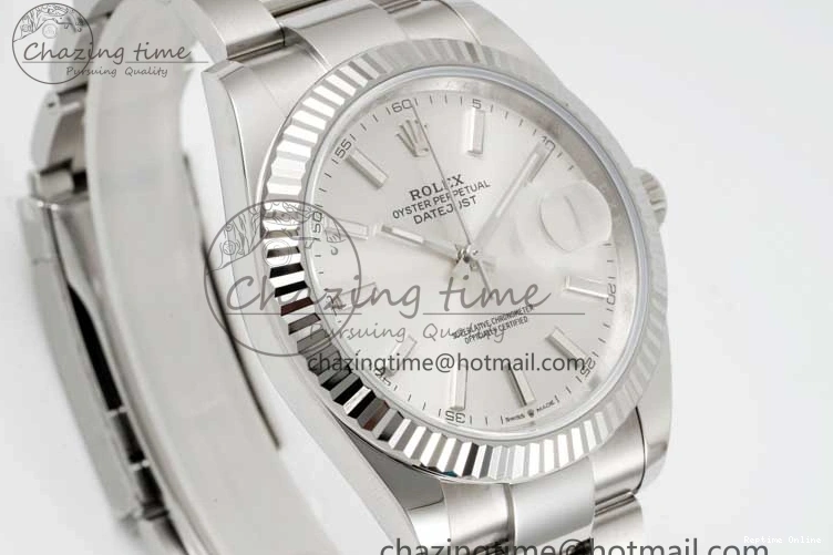 0227 DateJust 41 126334 Clean 1:1 Best Edition 904L Steel Silver Stick Dial on Oyster Bracelet VR Modern 2434